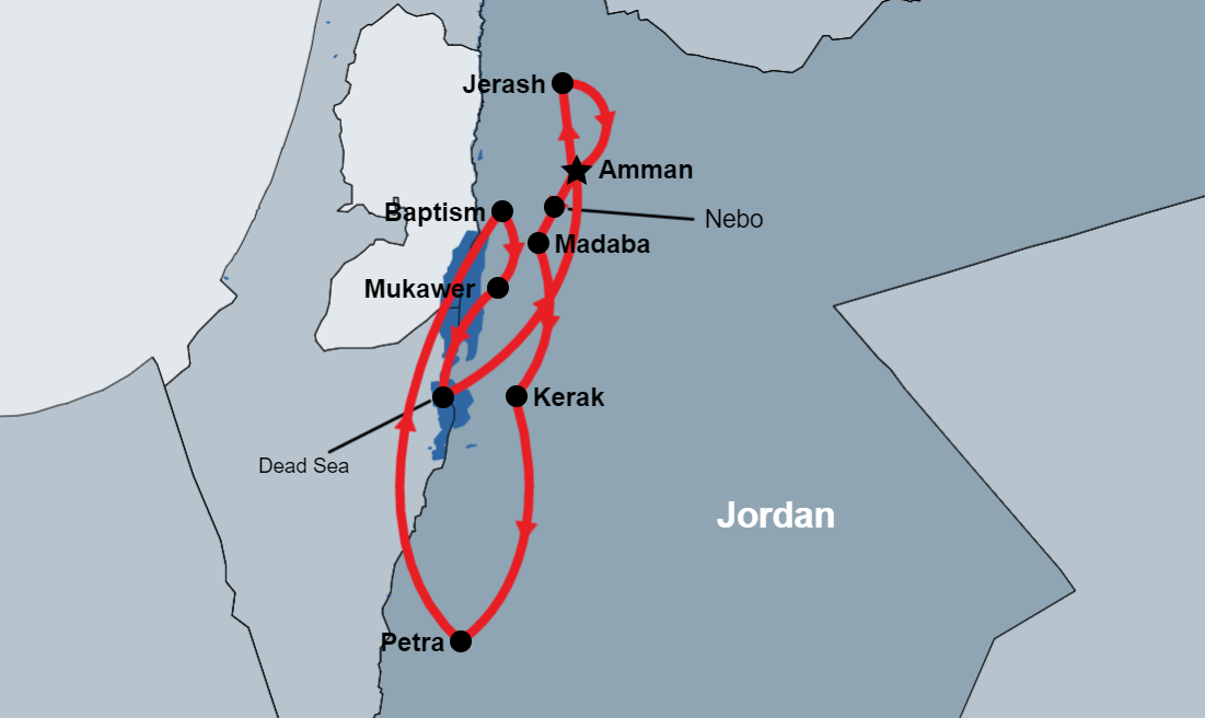 Luxury Jordan Tours map Luxury Jordan Tours map